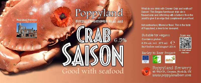 Beer label for Crab Saison